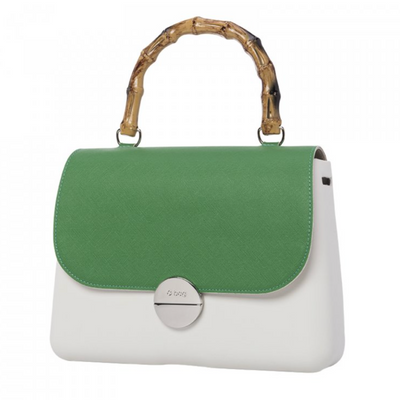 Solapa Glam Ecopiel Saffiano con asa Bambu Verde