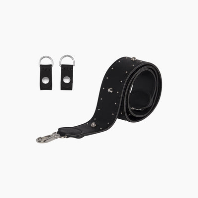 Bandolera Tachuelas Ecopiel Saffiano Negro