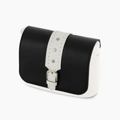 Solapa O pocket Ecopiel Saffiano Blanco/Negro