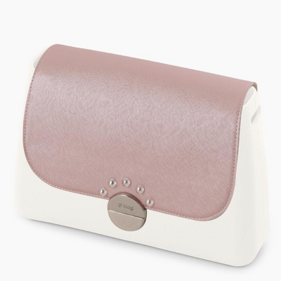 Solapa Glam Ecopiel Saffiano con Tachas Rosa Humo Metalizado