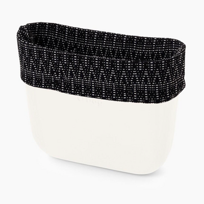 Borde Mini Tejido Optico Blanco / Negro