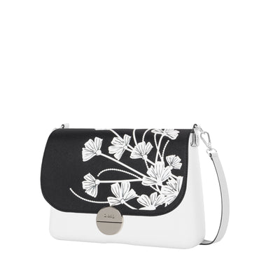 Solapa Glam Ecopiel Caléndula Blanco/Negro