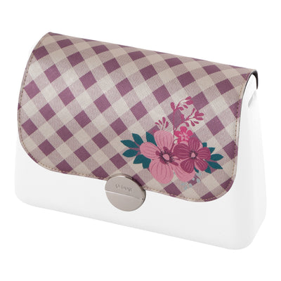 Solapa Glam Ecopiel Saffiano Flores Vichy Cassis