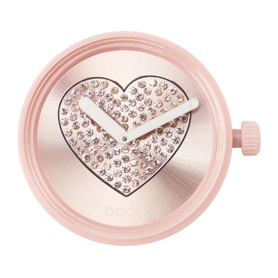 Mecanismo O clock Corazón Brillante Palo de Rosa