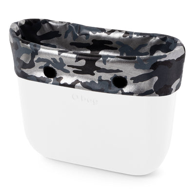 Borde Mini Textil Camuflaje Azul / Plata