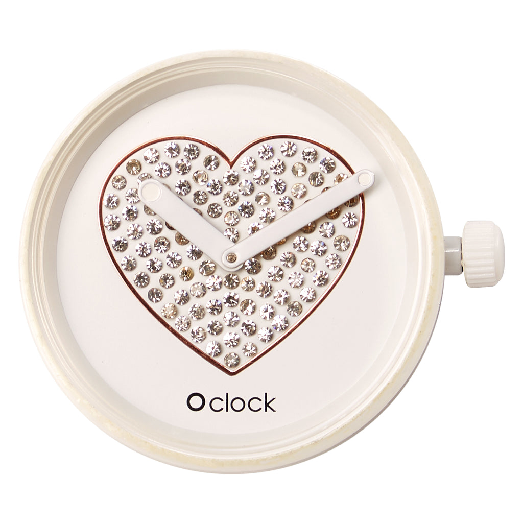 Mecanismo O clock Corazón Brillante Blanco