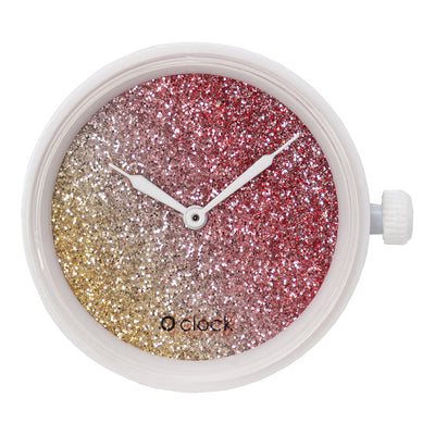 Mecanismo O clock Brillantina Bicolor Amarillo/Coral