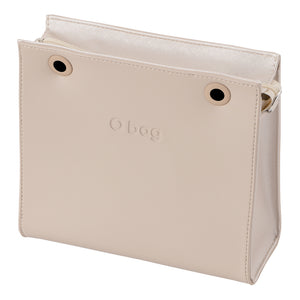 Cuerpo Double con Cierre Ecopiel Saffiano Arena Metalizado