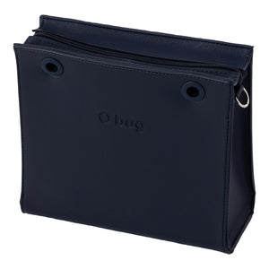 Cuerpo Double con Cierre Ecopiel Saffiano Azul Marino