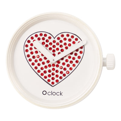Mecanismo O clock Corazón Brillante Rojo