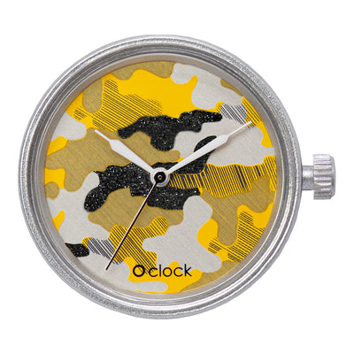Mecanismo O clock Camuflaje Metal Plata